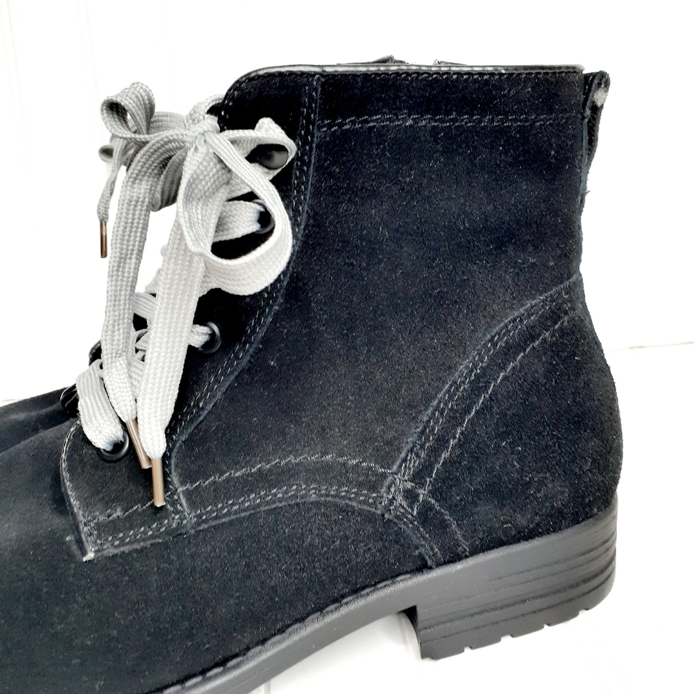 Blondo Black Suede Waterproof Lace Up Ankle Boot H776 - Picture 7 of 13